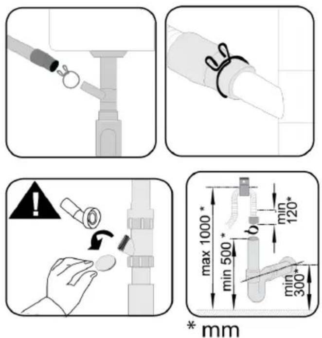BEKO BDIN36461 - Raccordement de la vidange d'eau - 1