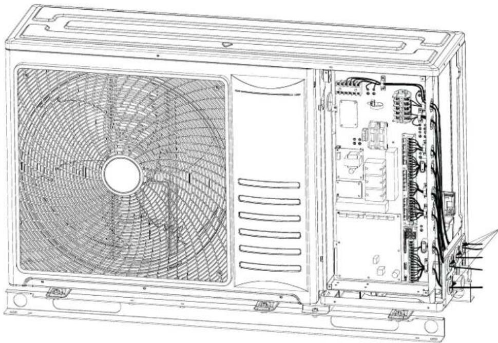 HISENSE AHZ-080HCDS1 - POŁĄCZENIA ELEKTRYCZNE JEDNOSTKI ZEWNETRZNEJ - 5