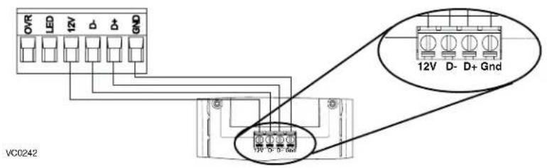 OVR LED 12V GND 12V D- D+ GND 19V D- D+ GND VC0242