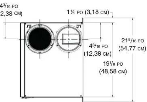 4³/₁₆ PO (2,38 CM) 1¼ PO (3,18 CM) 4³/₁₆ PO (12,38 CM) 21⁹/₁₆ PO (54,77 CM) 19¹/₈ PO (48,58 CM)