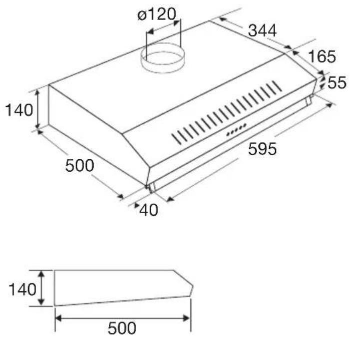 Pelgrim OWA207RVS - Built-in dimensions - 1