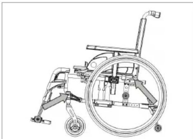 Vermeiren V500 Light 30° - Steps to secure the wheelchair in a motor vehicle: - 1