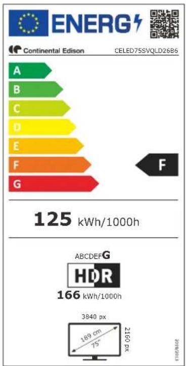 CONTINENTAL EDISON CELED75SVQLD26B6 - ACCESSOIRES : - 1