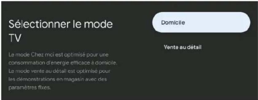 CONTINENTAL EDISON CELED75SVQLD26B6 - Sélectionnez le mode TV (Home / vente au détail) - 1