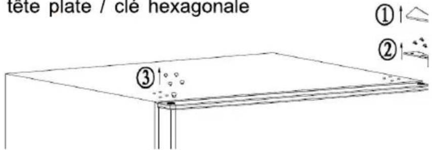 tete plate / cle hexagonale ①↑ ②↑ ③↑