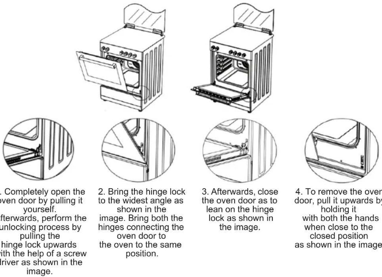 Sogo SS-24410 - Installation of the Oven Door: - 1