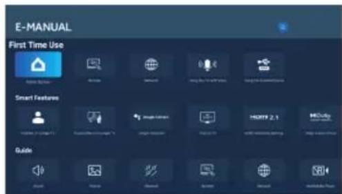 E-MANUAL First Time Use Smart Features Guide