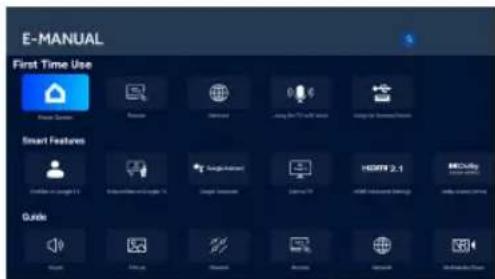 E-MANUAL First Time Use Smart Features Guide