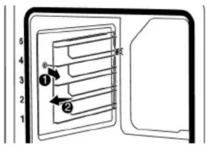 BEKO FBE68314MXC - To remove the side wire shelves: - 1