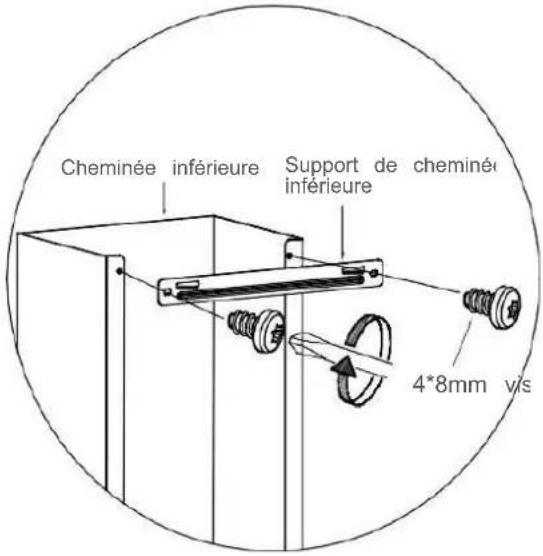 Cheminée inférieure Support de cheminée inférieure 4*8mm vis