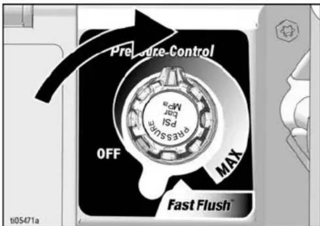Pressure-Control OFF MAX PSI bar Mpa PRESURE ti05471a Fast Flush™