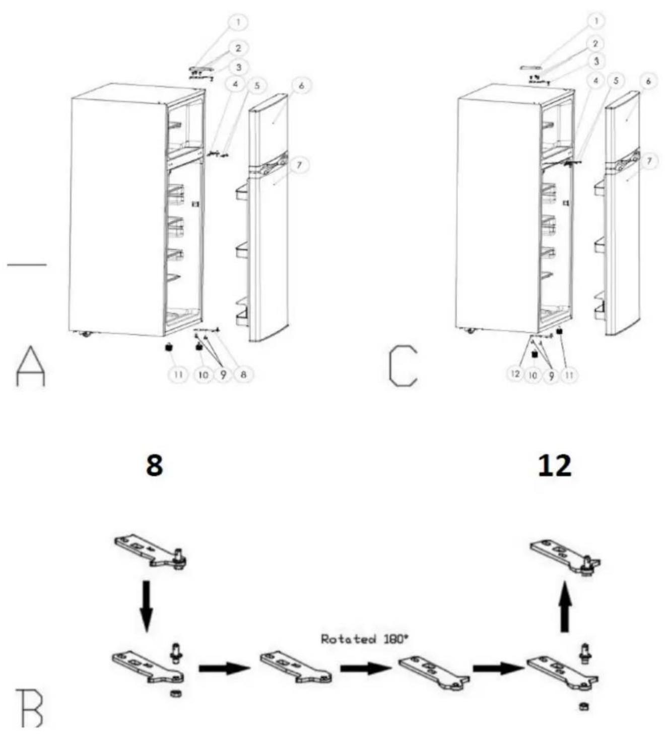 FRIGELUX RDP210XD - Reversibilita' della porta - 1