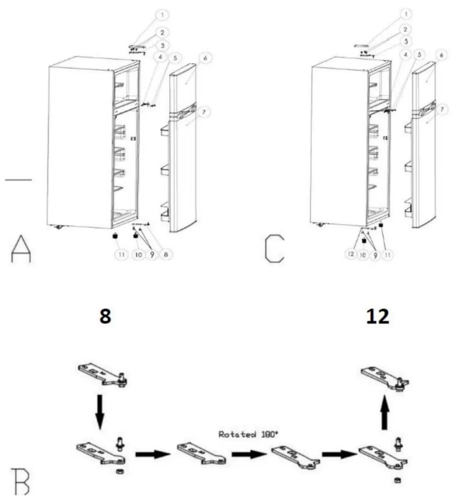 FRIGELUX RDP210XD - Reversing the door - 1