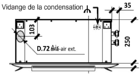 Vidange de la condensation 103 D.72 Air-air ext. 35 250