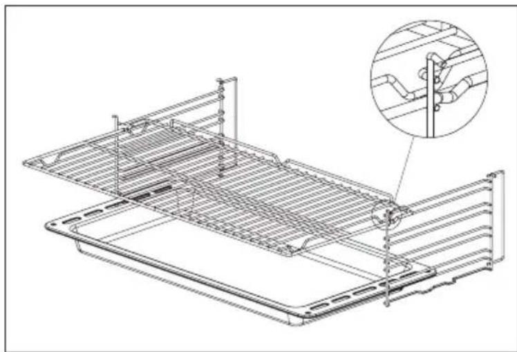 Atag OX9771B - Do not use the telescopic guide rails on position 1! - 1