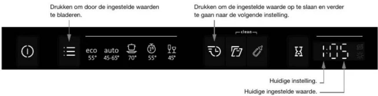 Atag VA2113QT - Openhetinstellingenmenu: - 3