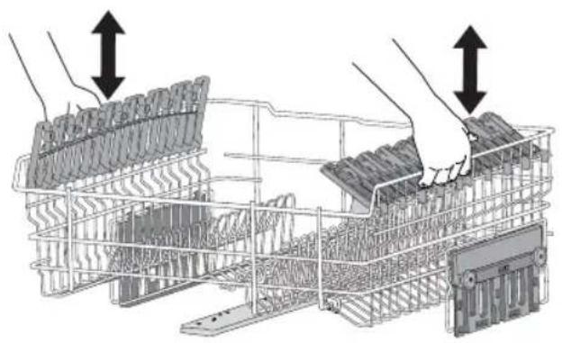 Atag VA6311RT - Adjustment of the height of the upper basket - 3