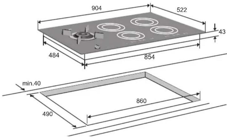 Atag IG9271MBF - Dimensions d'encastrement - 1