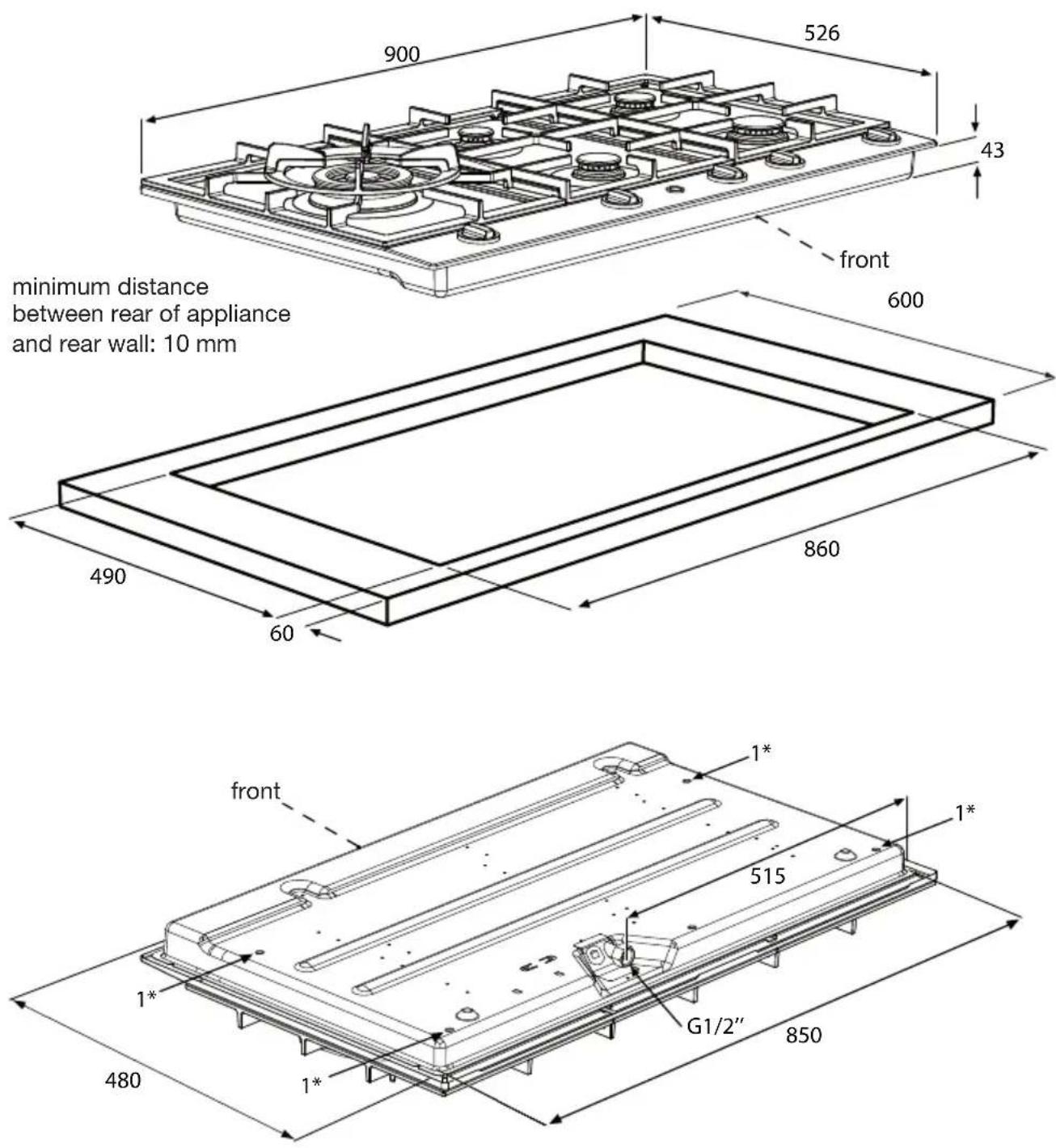 Atag HG9211CB - Placing the sealing tape - 8