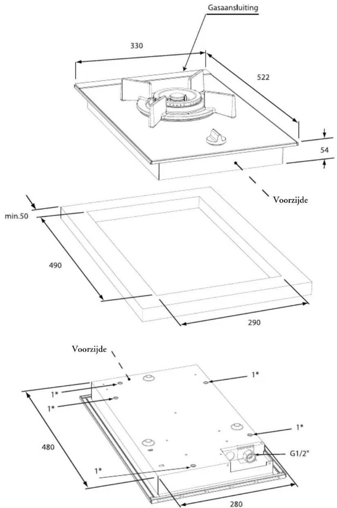Atag WO3111MBF - Gaskookplaat - 1