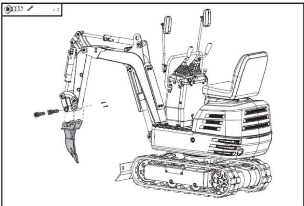 Anova EX650T - Installatie van de graafbak - Ripper-tand - 1