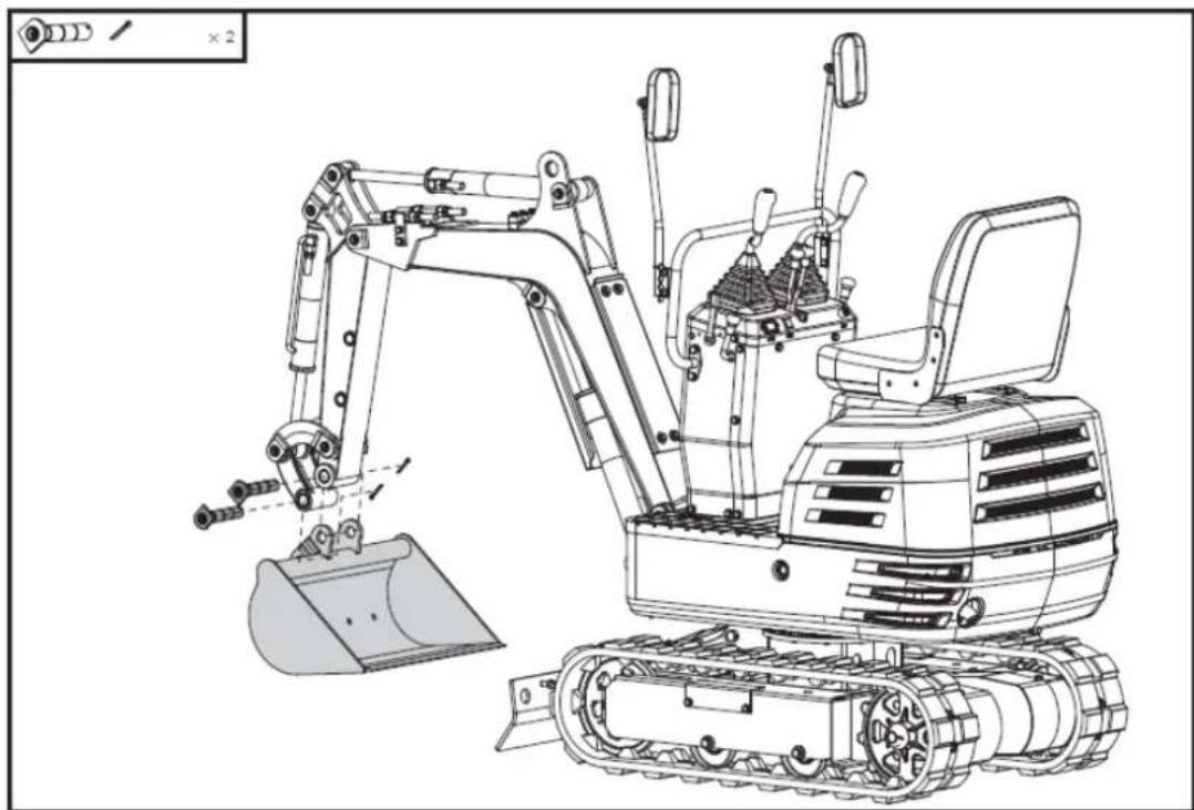 Anova EX650T - Installazione della benna livellatrice - 1