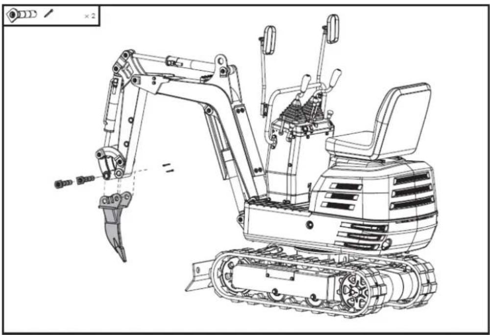 Anova EX650T - Einbau des Baggerlöffels – Reißzahn - 1