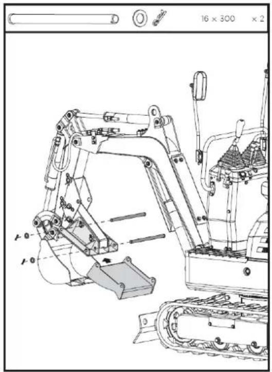 Anova EX650T - Installation du pouce supplémentaire de la pelle hydraulique - 6