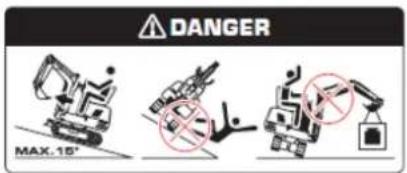 DANGER MAX. 15°