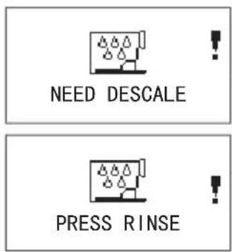 NEED DESCALE PRESS RINSE