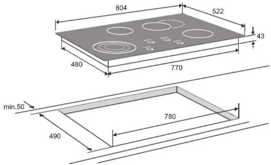 Atag HL8271S - Dimensions d'installation - 1