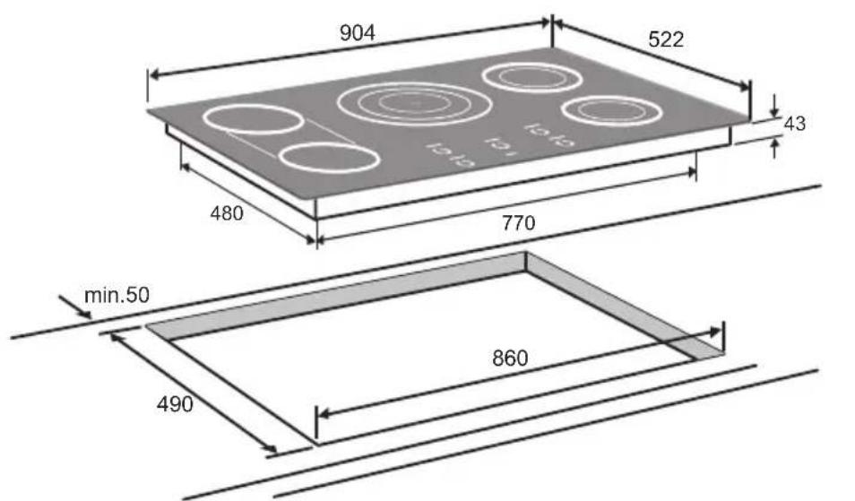 Atag HL8271S - Dimensions d'installation - 3