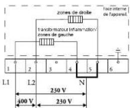 Atag IG9071MT - Connexion 2 phases avec 1 neutre (2 1N ca 400 V / 50 Hz) : - 1