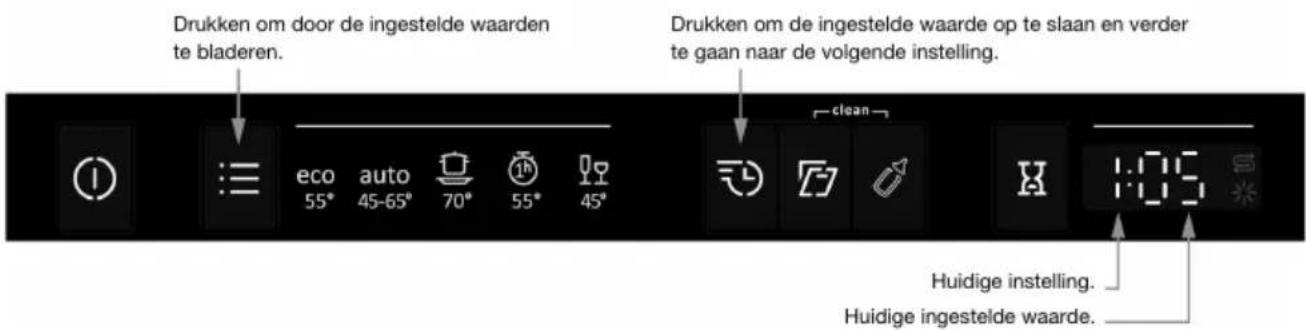 Atag VA3113QT - Openhetinstellingenmenu: - 3