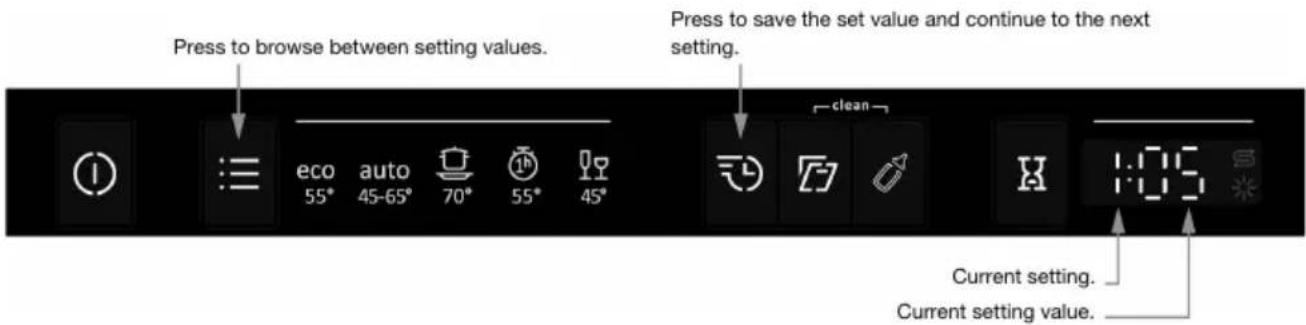 Atag VA3113QT - Openthesettingsmenu: - 3