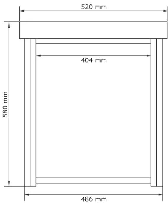 520 mm 404 mm 580 mm 486 mm