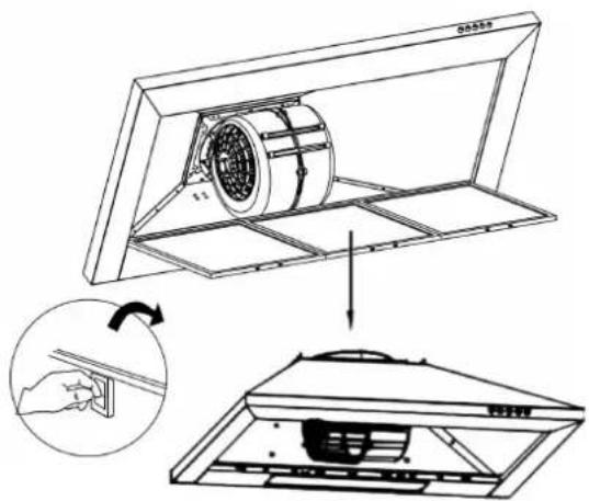 FAR HD300X90/23A G - Installer le filtre à charbon (mode recyclage) - 1