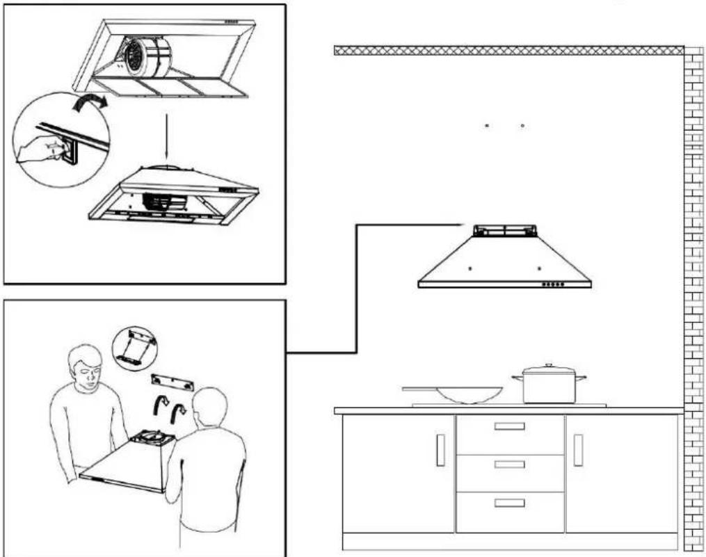 FAR HD300X90/23A G - Installer la hotte (évacuation): - 6