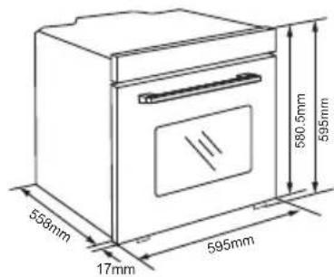 590 minimum 600 Ouvertures d'aération 570 minimum 590 560+8 50 mm minimum Surface de ventilation minimum dans le fond: 250 mm²