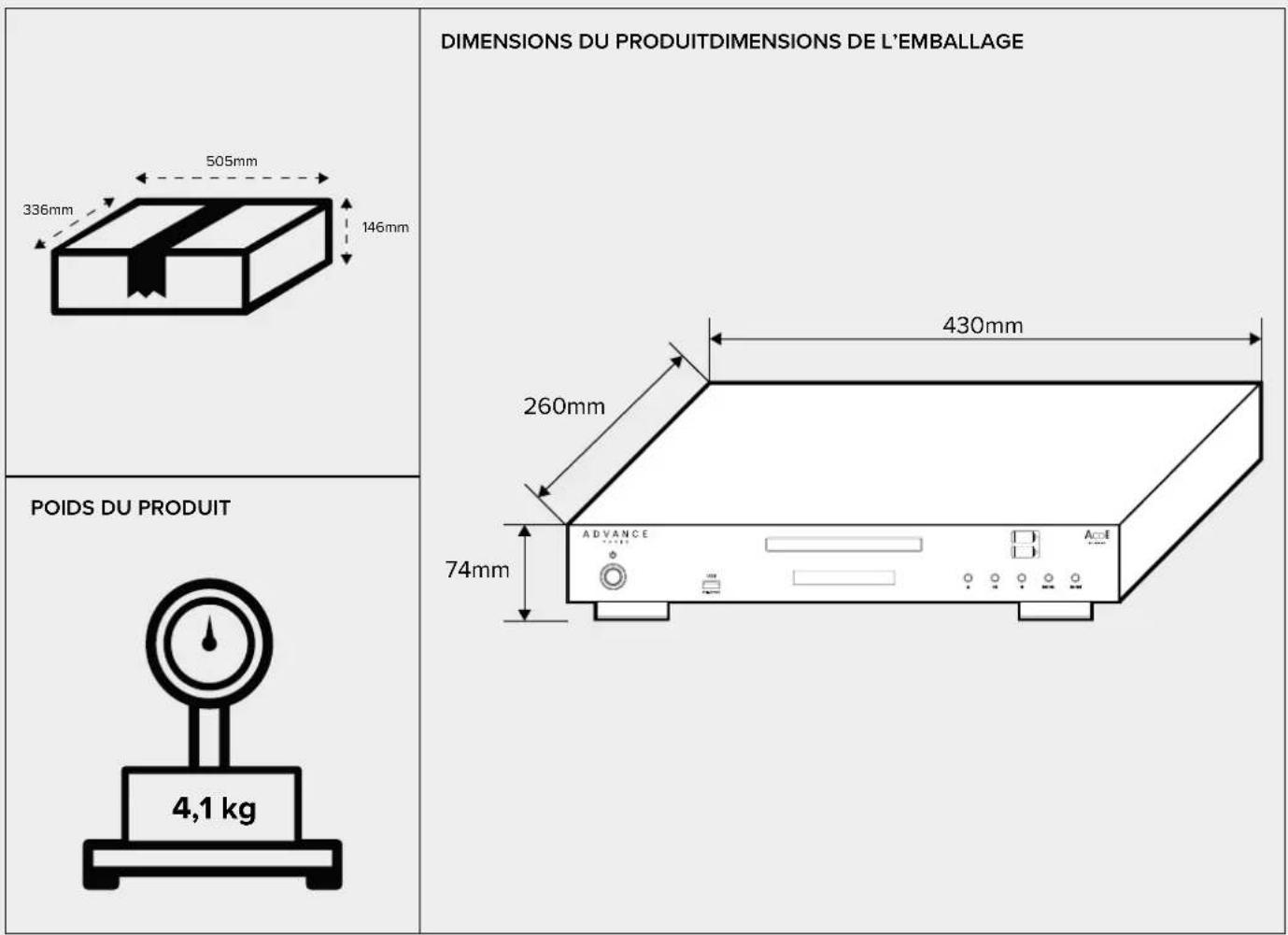 ADVANCE ACD APEX - Dimensions / poids - 1