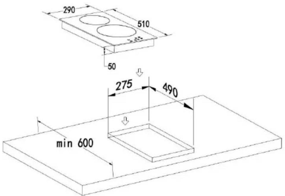 FAR DV3000 G - Assembly of ceramic hob - 1