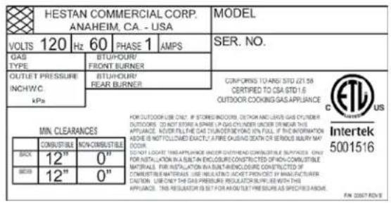 Hestan AEB121NG - WARNING - 3