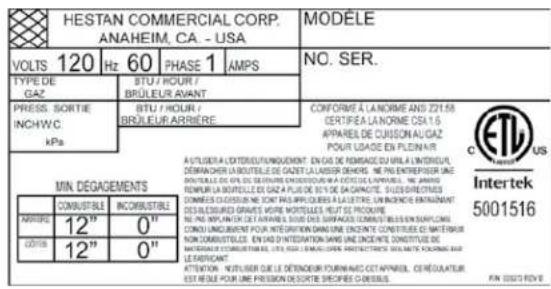 Hestan AEB121NG - WARNING - 4