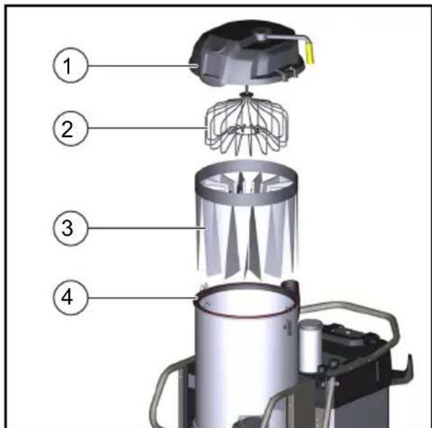 Kärcher IVS 100/35 - Replacing the main filter - 1