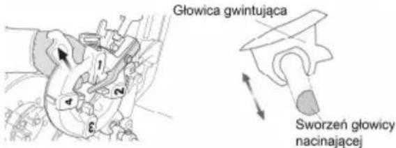 ROTHENBERGER SUPERTRONIC 2SE - Wymontowanie i zamontowanie głowicy gwintującej z sań wzgl. do sań - 1