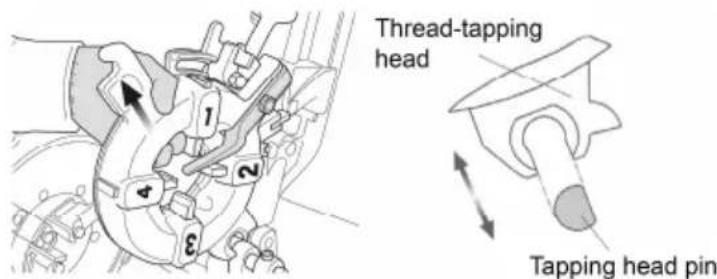 ROTHENBERGER SUPERTRONIC 2SE - Installing and removing the thread-tapping head into and out of the bed carriage - 1