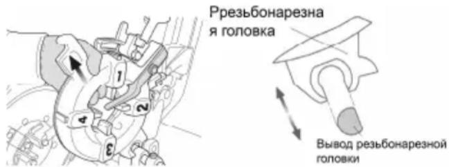 ROTHENBERGER SUPERTRONIC 2SE - Демонтаж и монтаж резьбонарезной головки из либо в продольные салазки - 1