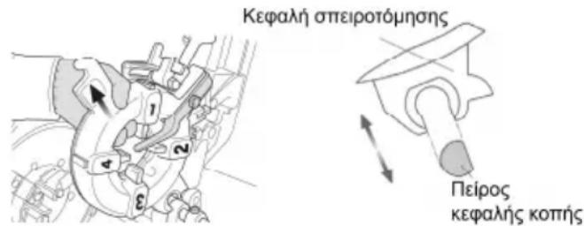 ROTHENBERGER SUPERTRONIC 2SE - Αφαίρεση και τοποθέτηση της κεφαλής σπειροτόμησης από τον ή στον ολισθητήρα βάσης - 1