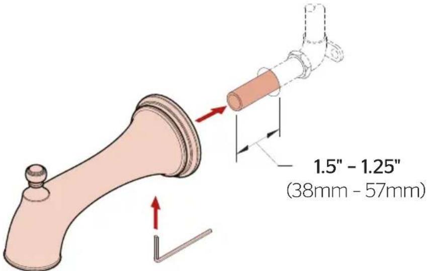 1.5" - 1.25" (38mm - 57mm)