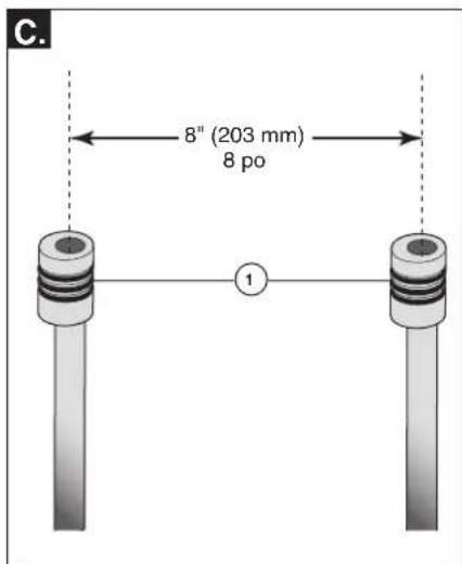 C. 8" (203 mm) 8 po 1